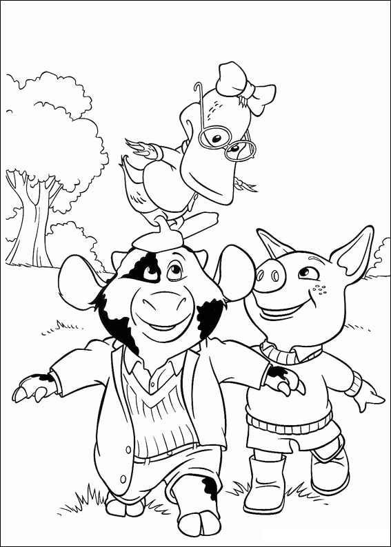 Plansa de colorat cu Aventurile lui Piggley 12 4